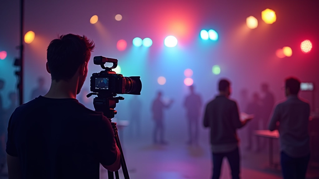 Cinematic Hero-Bereich mit Video-Hintergrund und Text-Overlay auf modernem Laptop-Monitor